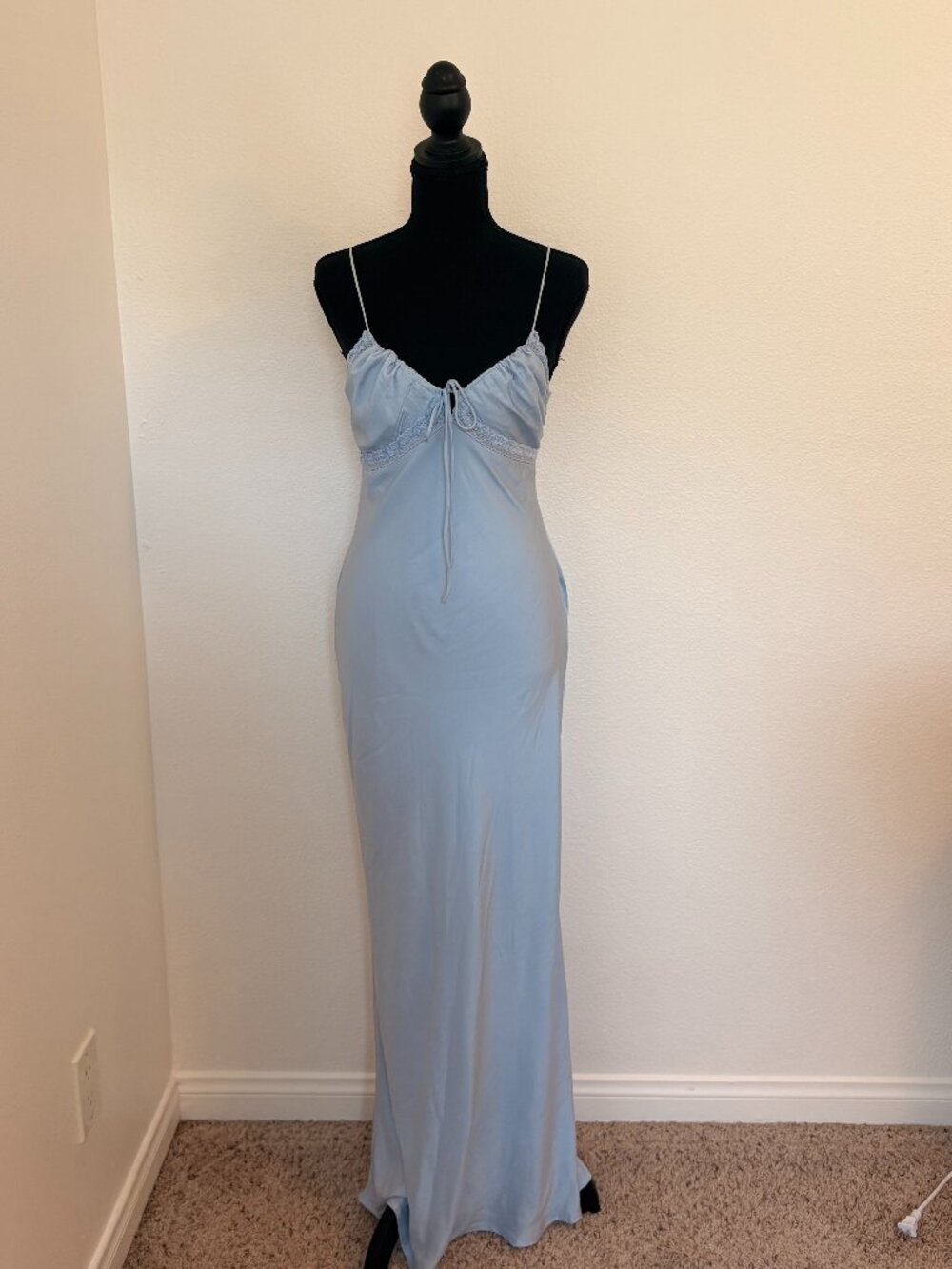 Princess Polly baby blue fitted maxi dress 💙 (Size 6)
